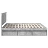 vidaXL Bedframe met hoofdeinde Beton 200 x 200 cm Massief grenenhout