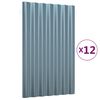 vidaXL Dakpanelen 12 st 60x36 cm gegalvaniseerd staal grijs