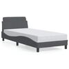 vidaXL Bedframe Dover donkergrijs 90x190 cm fluweel