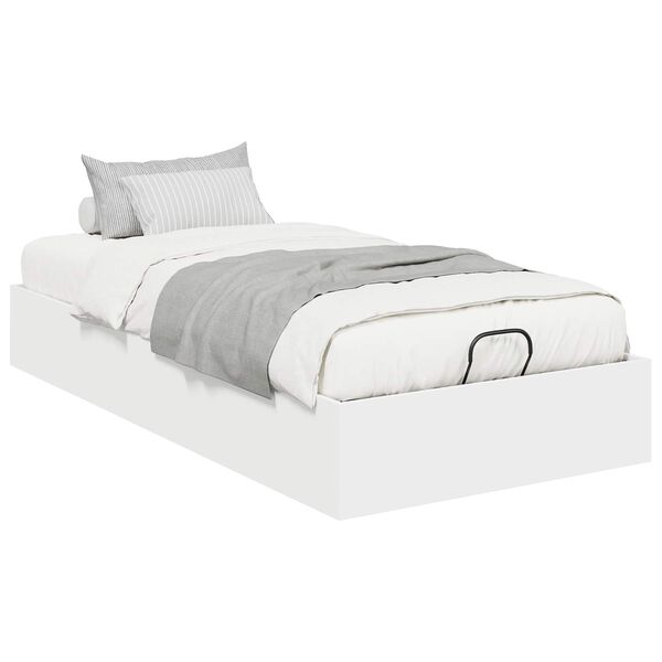 vidaXL Ottoman Bedframe met opslag Wit 193 x 120 x 25 cm Spaanplaat