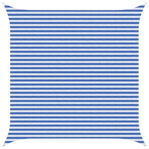 vidaXL Zonneschaduwzeil 4,5 x 4,5 m HDPE Vierkant Blauw en Wit