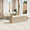 vidaXL Tuin Sofa Set met kussen met opslag 9 pcs Beige Poly riet
