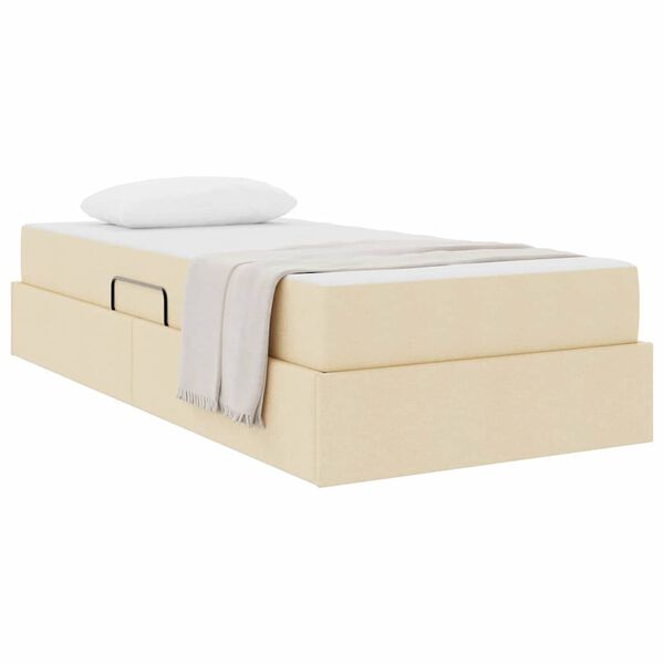 vidaXL Opbergbed met matras met matras Cr&egrave;me 90 x 190 cm Polyester