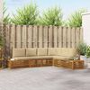 vidaXL Buiten bankenset met kussen 6 Stuk Natuurlijk en Beige