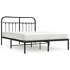 vidaXL Bedframe met hoofdbord metaal zwart 135x190 cm