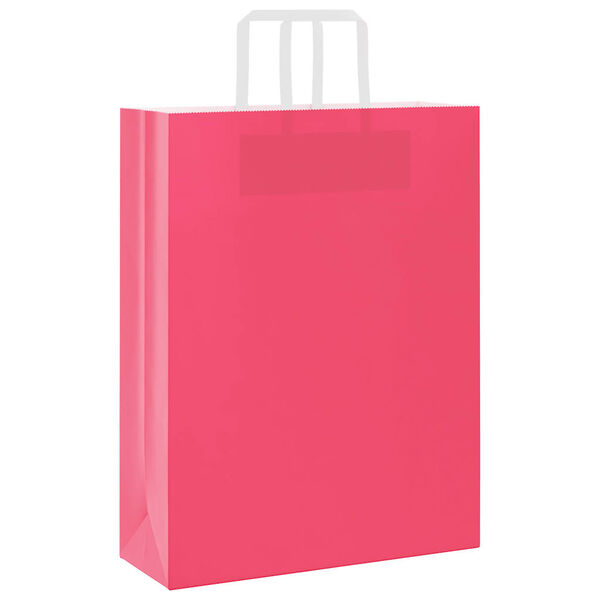 vidaXL Papieren zakken 50 st met hengsels 32x12x42 cm roze