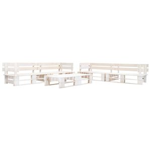 vidaXL 6-delige Loungeset pallet hout wit