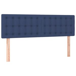 vidaXL Hoofdborden 144x5x78/88 cm stof blauw