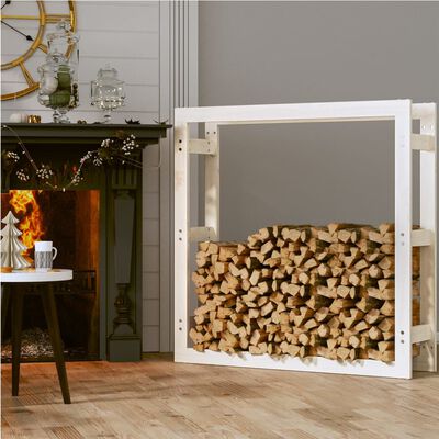 vidaXL Haardhoutrek 100x25x100 cm massief grenenhout wit
