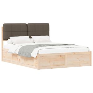 vidaXL Bedframe met Gevoerd Hoofdgedeelte Taupe 160 x 200 cm