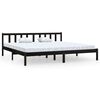 vidaXL Bedframe massief grenenhout zwart 180x200 cm