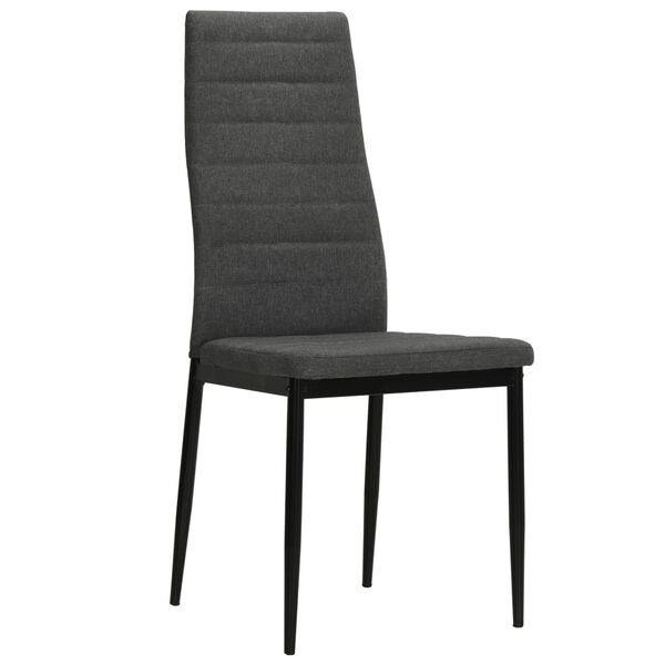vidaXL Eetkamerstoelen 2 st stof donkergrijs