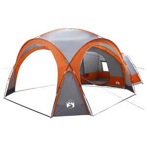 vidaXL Zijtent Grijs en Oranje 643 x 408 x 260 cm Polyester en staal