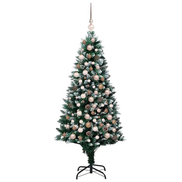 vidaXL Kunstkerstboom Groen 180 cm PVC en Staal en Kunststof