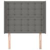 vidaXL Hoofdbord met randen 103x16x118/128 cm stof donkergrijs