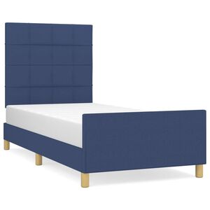 vidaXL Bedframe zonder matras 90x190 cm stof blauw