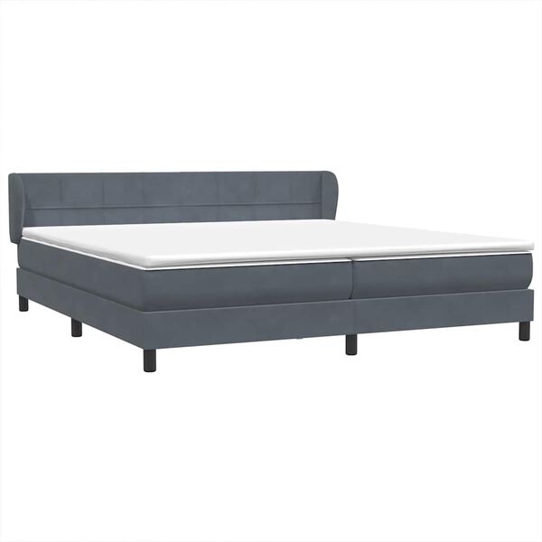 vidaXL Boxspring met matrassen fluweel donkergrijs 180x210 cm