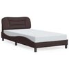vidaXL Bedframe zonder matras "Hvar" 100x200 cm stof donkerbruin