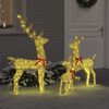 vidaXL Rendierfamilie met 300 LED 3 pcs Warmwit 68 x 26 x 127 cm Stof