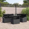 vidaXL Tuin Sofa Set 6 pcs Zwart poly rattan & Gepoedercoat staal