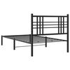 vidaXL Bedframe met hoofdbord metaal zwart 100x190 cm