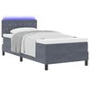 vidaXL LED Box Spring Bed met matras Donkergrijs 90 x 190 cm Fluweel