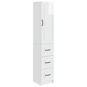 vidaXL Kastenset 2 pcs Hoogglans Wit 33 x 34,5 x 87 cm Bewerkt hout