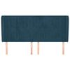 vidaXL Hoofdbord met randen 163x23x118/128 cm fluweel donkerblauw