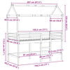 vidaXL Halfhoogslaper met ladder en bedhuis grenenhout wit 90x190 cm
