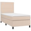 vidaXL Boxspring met matras kunstleer cappuccinokleurig 90x190 cm