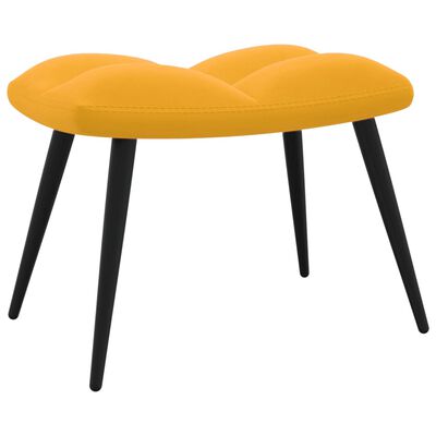 vidaXL Relaxstoel met voetenbank fluweel mosterdgeel