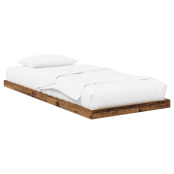 vidaXL Vloer bedframe Oudhout 100 x 200 cm Bewerkt hout