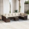 vidaXL Tuin Sofa Set met kussen met opslag 11 pcs Grijs Poly riet