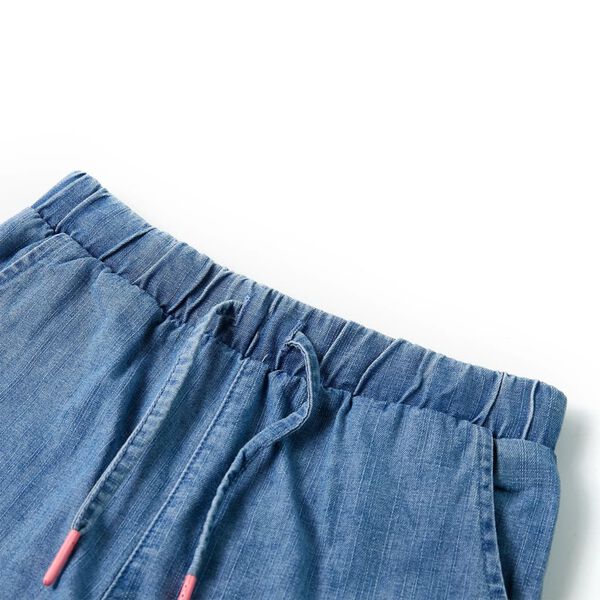 Kindershorts 128 denimblauw