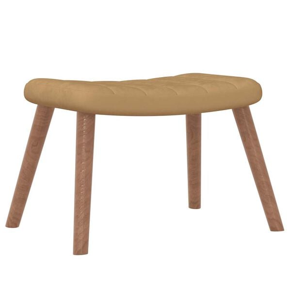 vidaXL Schommelstoel met voetenbank fluweel bruin