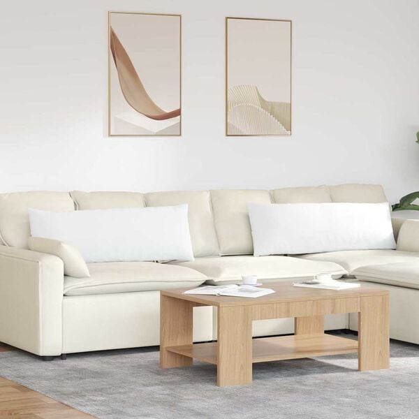 vidaXL Sofa Kussens 2 stuks Wit 120 x 40 cm Stof