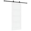 vidaXL Schuifdeur Wit en zwart 83 x 202 cm Massief grenenhout