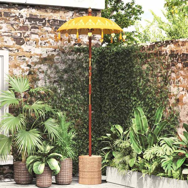 vidaXL Balinese Parasol Geel 95 x 95 x 260 cm