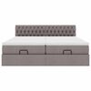 vidaXL Ottoman bed met matrassen en LED's 180x200cm stof taupe