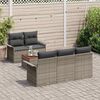 vidaXL Tuinbankenset met kussen 6 pcs Grijs poly rattan