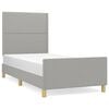 vidaXL Bedframe zonder matras 100x200 cm stof lichtgrijs
