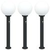 vidaXL Bolderverlichting met sensor 3 stuks 80 cm Zwart IP44