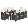 vidaXL 9-delige Tuinset poly rattan zwart