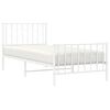 vidaXL Bedframe met hoofd- en voeteneinde&nbsp;metaal wit 90x200 cm