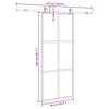 vidaXL Schuifdeur met beslagset 90x205 cm gehard glas zwart