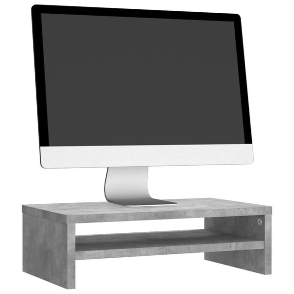 vidaXL Monitorstandaard 42x24x13 cm bewerkt hout betongrijs