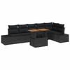 vidaXL Tuin Sofa Set 7 st Zwart Poly riet