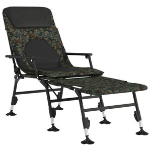 vidaXL Visbed met verstelbare modderpoten inklapbaar camouflage