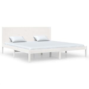 vidaXL Bedframe massief hout wit 180x200 cm