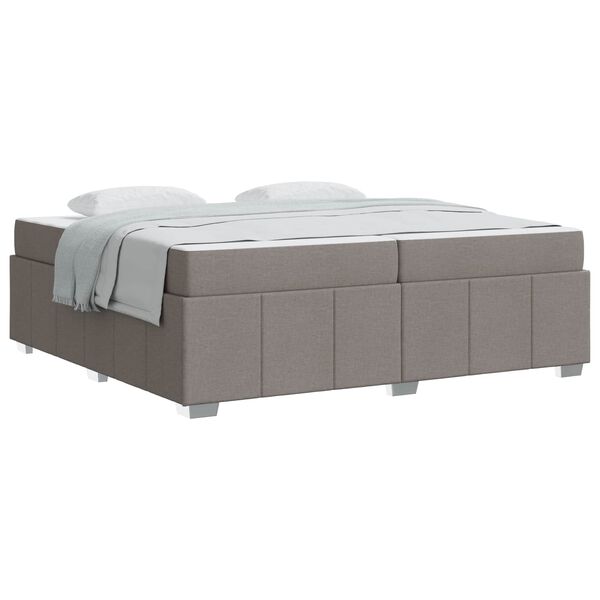 vidaXL Bedframe met matras Taupe 200 x 200 cm Stof